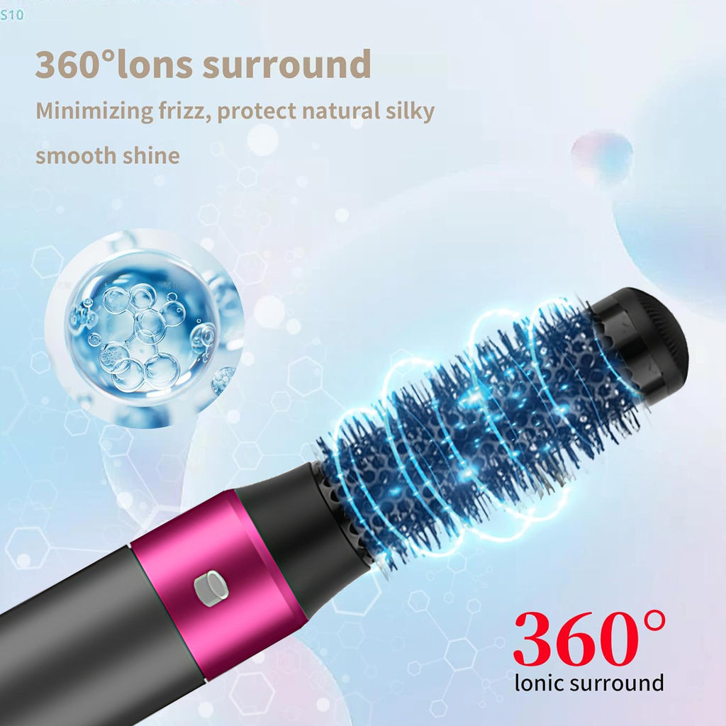 5 In 1 Hair Dryer Brush Kit, Blow Dryer Brush For Drying, Straightening, Volumizing, Curling And Styling Hair - 1000W - Gold